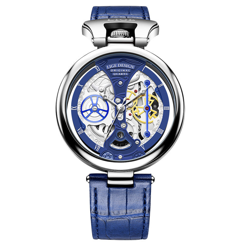 LIGE Creative Quartz Watches Fashion Casual Waterproof Auto Date Leather Men Watch Luxury Watch for Men - Acquisti Online