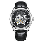 KUERST Automatic Mechanical Watch Double Press Arc Buckle Waterproof Double hollow Luminous Automatic Mechanical Watch