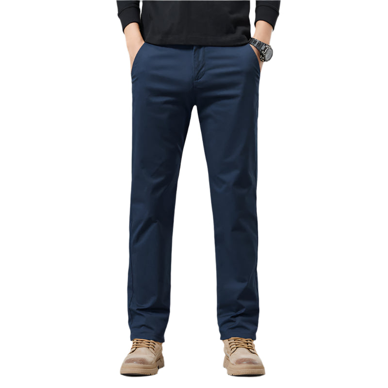 Heren modieuze zakelijke casual formele broek effen kleur katoen micro elasticiteit nieuwe rechte heren casual broek