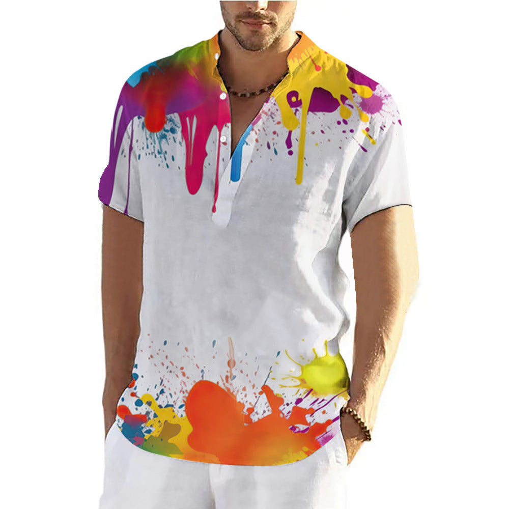 Fashion Summer Graffiti 3D Printing Shirt Men - Acquisti Online