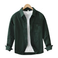 Men's Fashionable Casual Shirt Solid Color Pure Cotton Long Sleeve Shirt Casual All-match Literary Loose Top Shirt