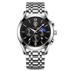 POEDAGAR 829 Mens Quartz Watch Leather / Stainless Steel Strap Life Waterproof 12 Hour Clock Analog Wristwatch Fashion Watches Waterproof Luminous Men's Watch