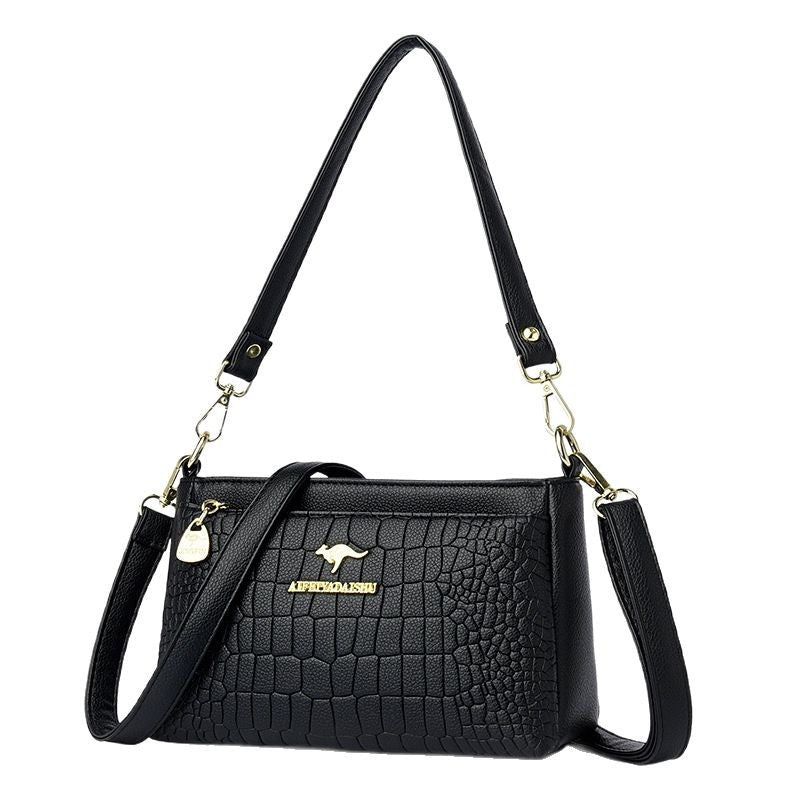 Women's Fashionable Shoulder Bag Zipper Pocket Original Leather Large Capacity Crossbody Bag Women Shoulder Bag