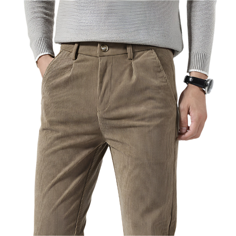 Men' Fashionable Corduroy Spandex Formal Casual Pants Chenille Light Business Formal Fashion Wear Men's Casual Pants - Acquisti Online