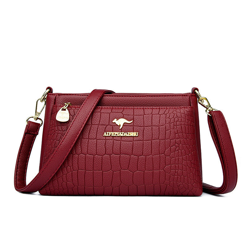 Women's Fashionable Shoulder Bag Zipper Pocket Original Leather Large Capacity Crossbody Bag Women Shoulder Bag - Acquisti Online