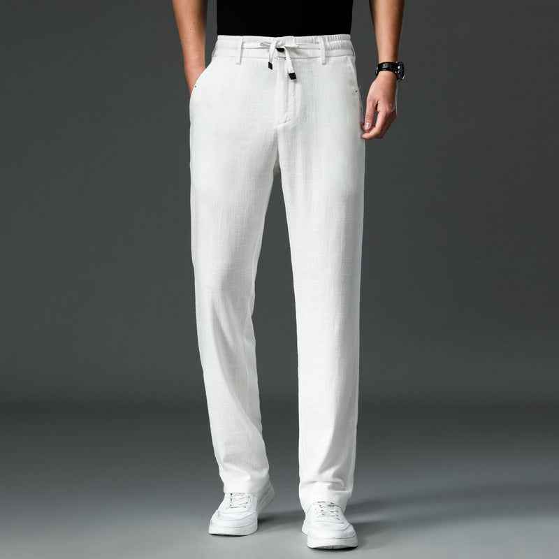 Summer Thin Cotton And Linen Tencel Breathable And Loose Straight White Pants - Acquisti Online