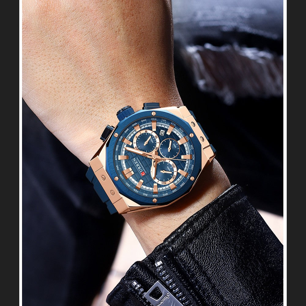 CURREN 8464 Man Fashion Silicone Strap Chronograph Sports Watch - Acquisti Online