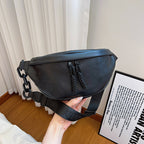 Solid Color PU Personality Daily Casual Pouch Simple