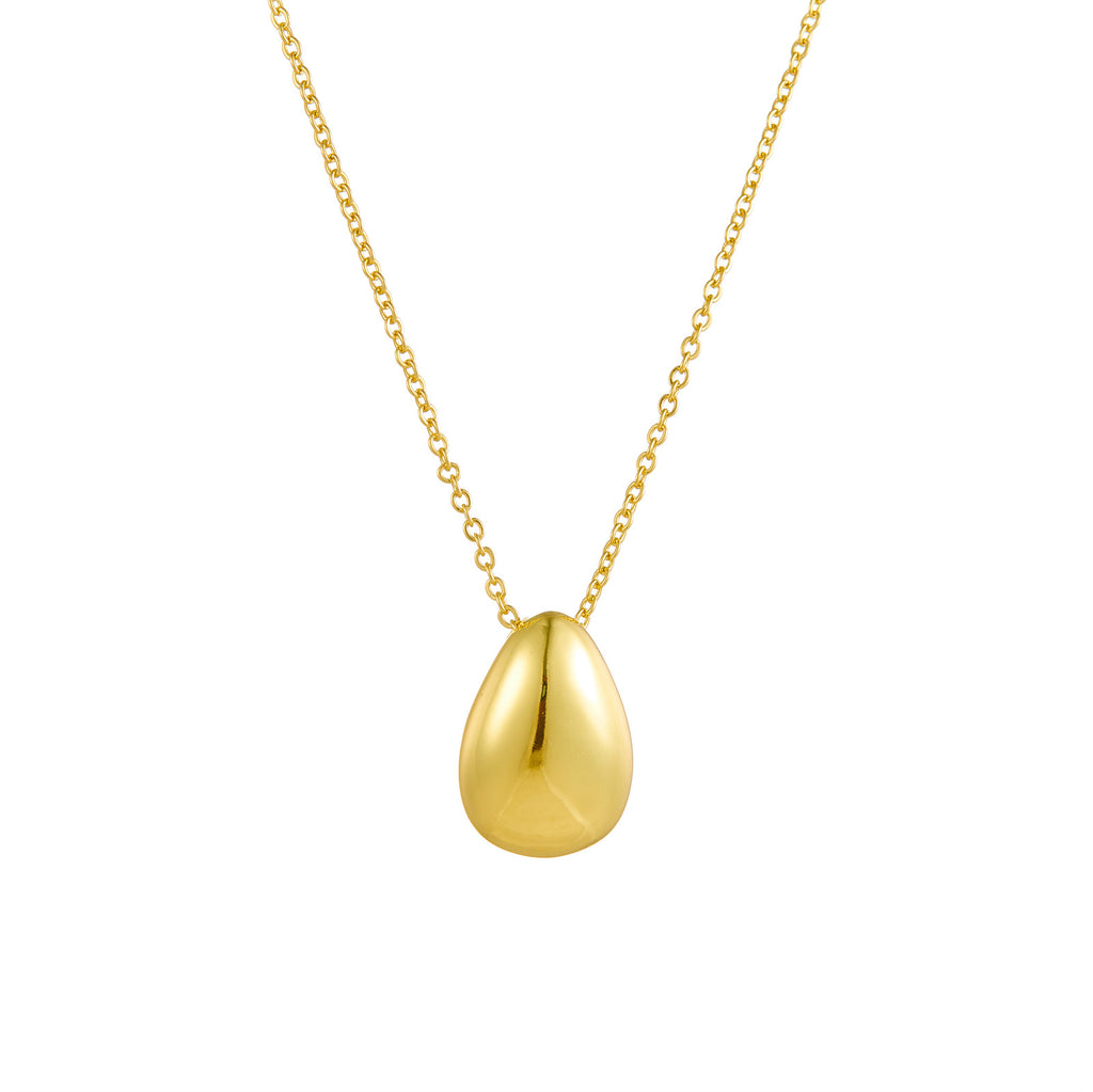 Glossy Minority Simple All-match Oval Water Drop Necklace