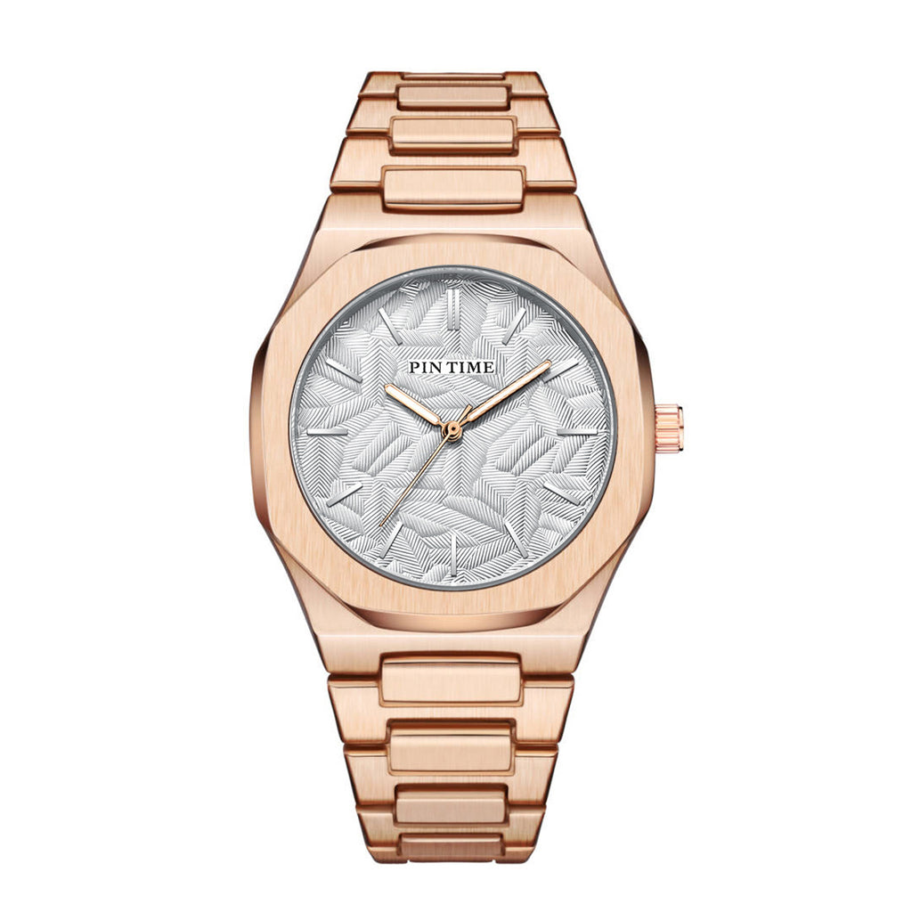 PINTIME Women Fashionable Quartz Watch Stainless Steel Waterproof Luminous Autometic Movemen Women Watch