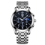 POEDAGAR 829 Mens Quartz Watch Leather / Stainless Steel Strap Life Waterproof 12 Hour Clock Analog Wristwatch Fashion Watches Waterproof Luminous Men's Watch