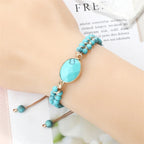 Handgeweven 4MM natuurlijke blauwe turquoise kralen onregelmatige armband
