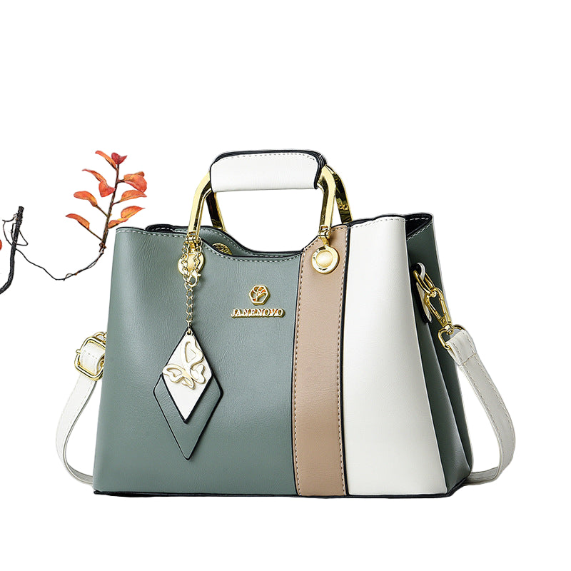 Women's Luxury Handbag PU Leather Multi Zipper Pocket Large Capacity Women's One Shoulder Portable Messenger Bag