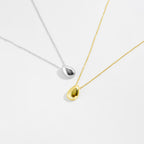 Glossy Minority Simple All-match Oval Water Drop Necklace