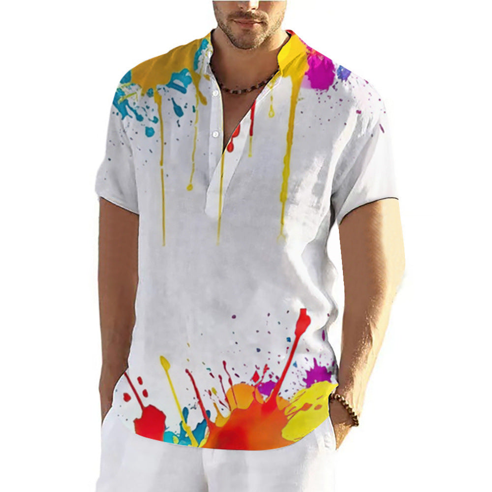 Fashion Summer Graffiti 3D Printing Shirt Men - Acquisti Online