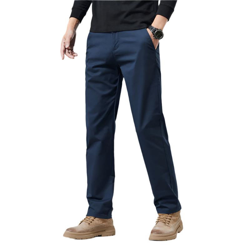 Heren modieuze zakelijke casual formele broek effen kleur katoen micro elasticiteit nieuwe rechte heren casual broek