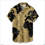 Zomer plus size heren casual mode 3D digitaal geprint overhemd met korte mouwen