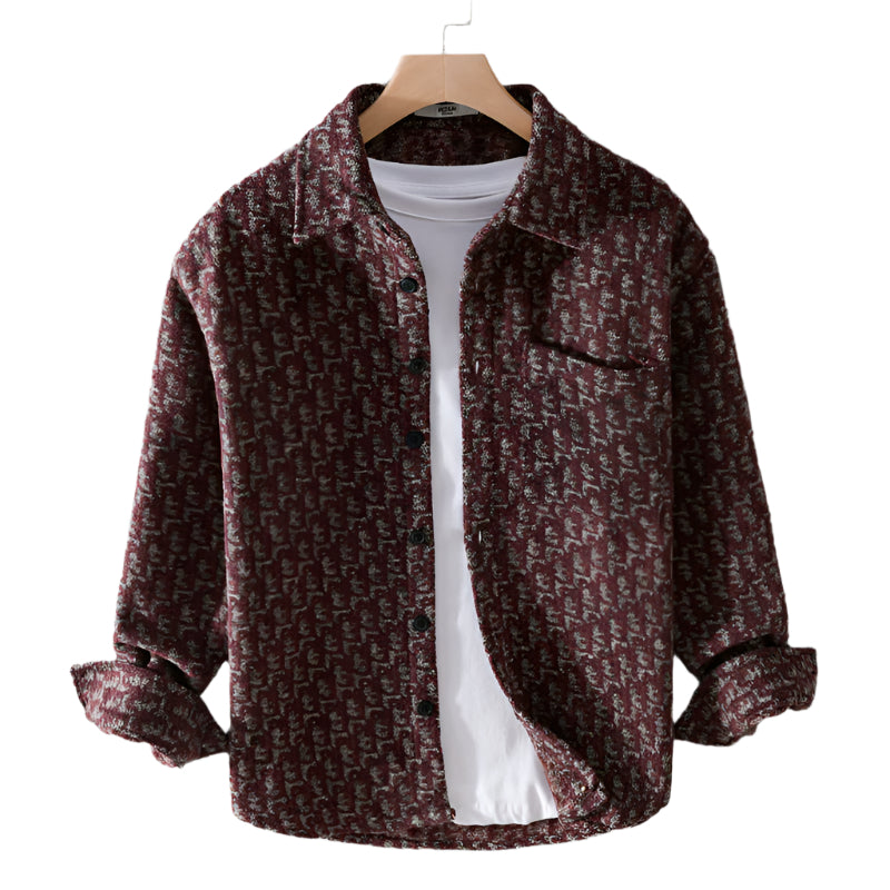 Men's Fashionable Casual Shirt Solid Color Brushed Thickened Long-sleeved Casual Loose Shirt Fashion Men's Shirt