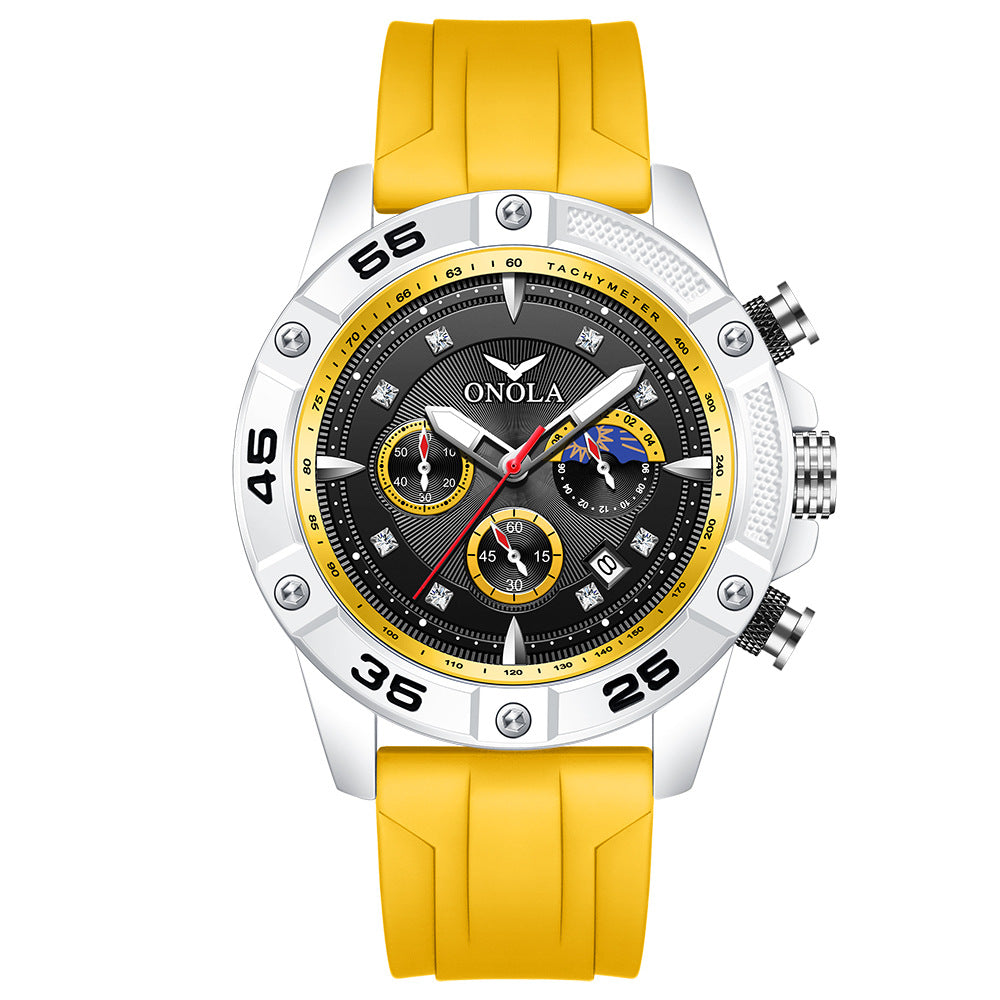 ONOLA New Fashion Casual Men's Watch Multifunctional Fluorescent Tape Waterproof Quartz Military Watch High Quality Men's Watch