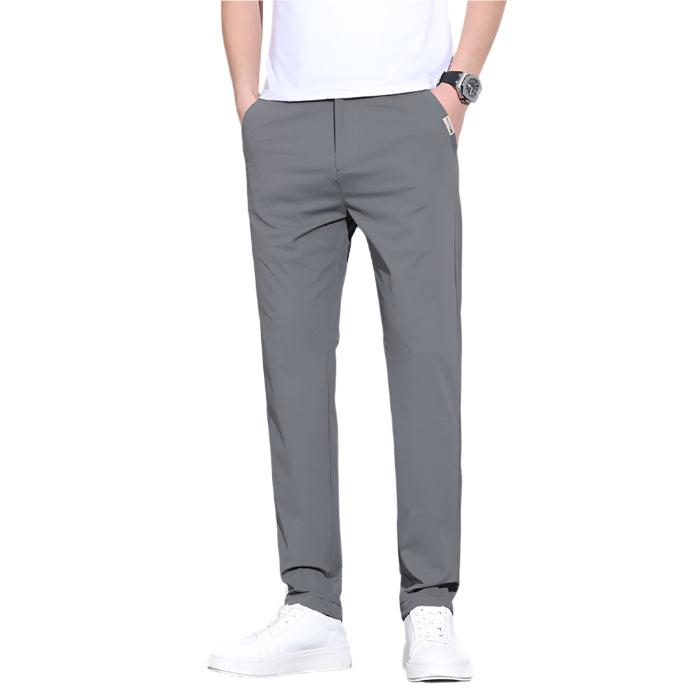 Heren modieuze zakelijke casual formele broek katoenmix hoge elastische ijszijde snel drogende heren casual formele broek