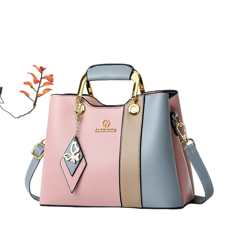Women's Luxury Handbag PU Leather Multi Zipper Pocket Large Capacity Women's One Shoulder Portable Messenger Bag