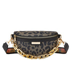 Women's Fashionable Chest Bag Large Capacity Crossbody Bag Zipper Pocket Women's Shoulder Bag Leopard Print Waist Bag