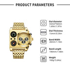 OULM Luxury Military Men Watches Compass Temperature Display Movement Watch Three Times Large Dial Quartz Business Wristwatch Luminous Men's Watch