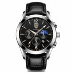 POEDAGAR 829 Mens Quartz Watch Leather / Stainless Steel Strap Life Waterproof 12 Hour Clock Analog Wristwatch Fashion Watches Waterproof Luminous Men's Watch