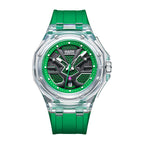 FAIRWHALE Men's Watch Fashion Transparent Case Design Luminous Calendar Waterproof Quartz Watch for Men