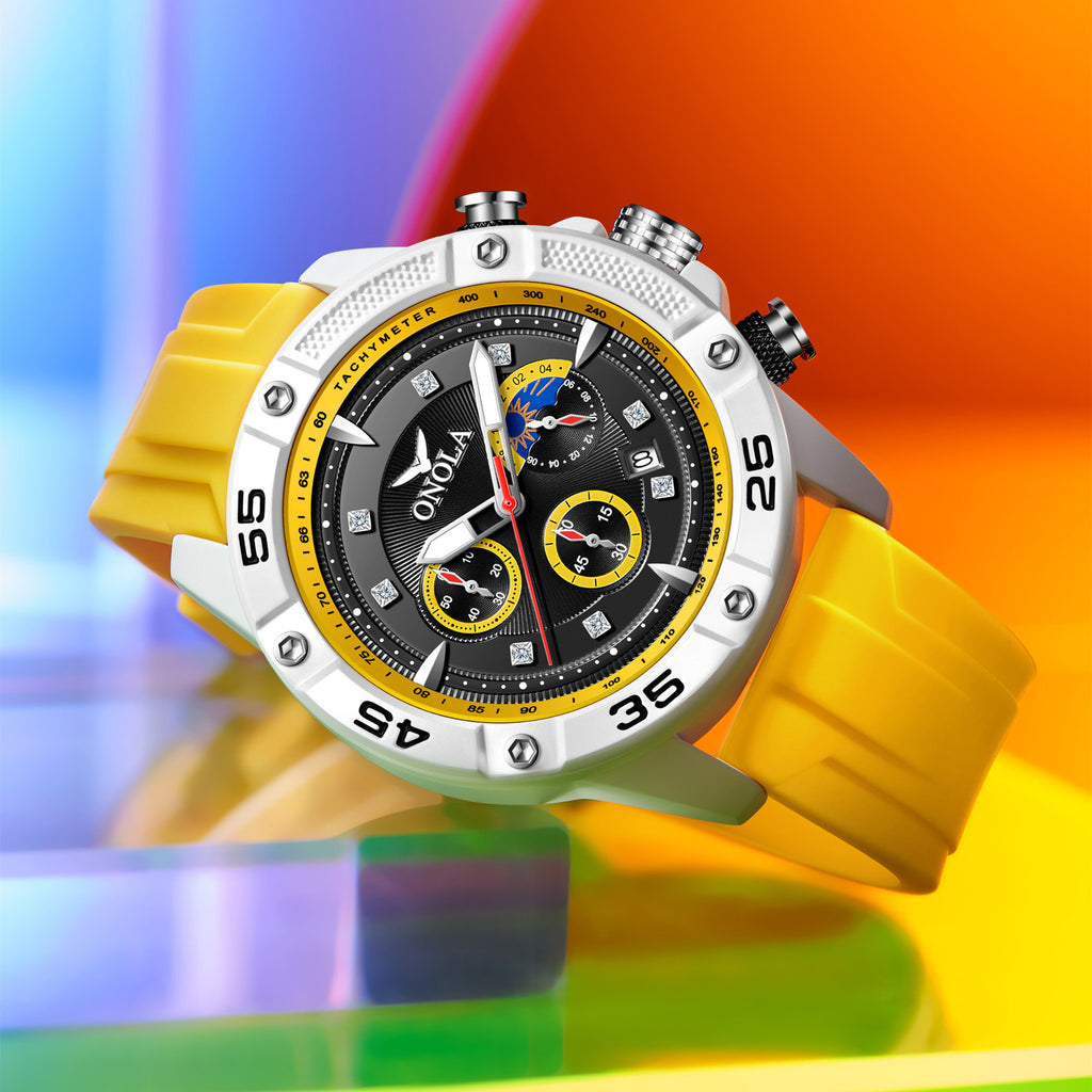 ONOLA New Fashion Casual Men's Watch Multifunctional Fluorescent Tape Waterproof Quartz Military Watch High Quality Men's Watch