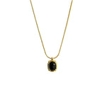 Gold Black Onyx Necklace Twin Accessories