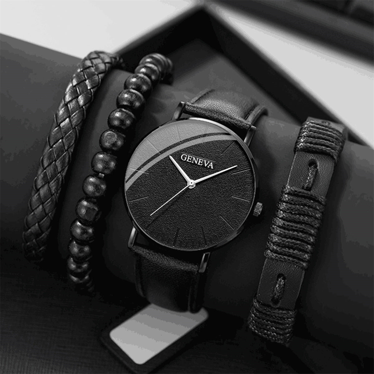 Men Watch Set Fashion Casual Business Quartz Watch Fashion Casual Bracelet Wrist watches full set box