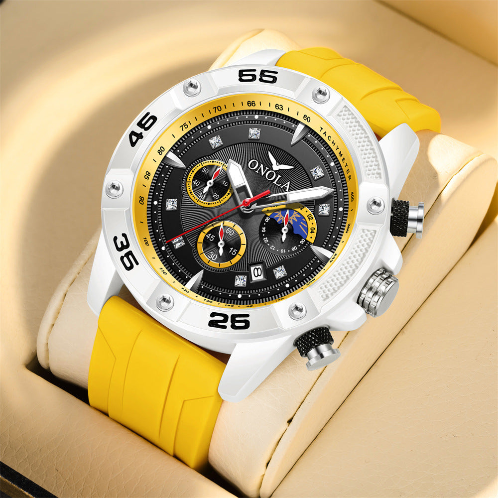 ONOLA New Fashion Casual Men's Watch Multifunctional Fluorescent Tape Waterproof Quartz Military Watch High Quality Men's Watch