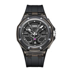 FAIRWHALE Men's Watch Fashion Transparent Case Design Luminous Calendar Waterproof Quartz Watch for Men