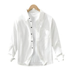 Heren Simplicity overhemd met lange mouwen, casual all-match literaire losse top