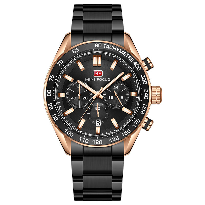 Mini Focus Nuovo Orologio da uomo classico analogico al quarzo di lusso in acciaio inossidabile impermeabile e luminoso da uomo