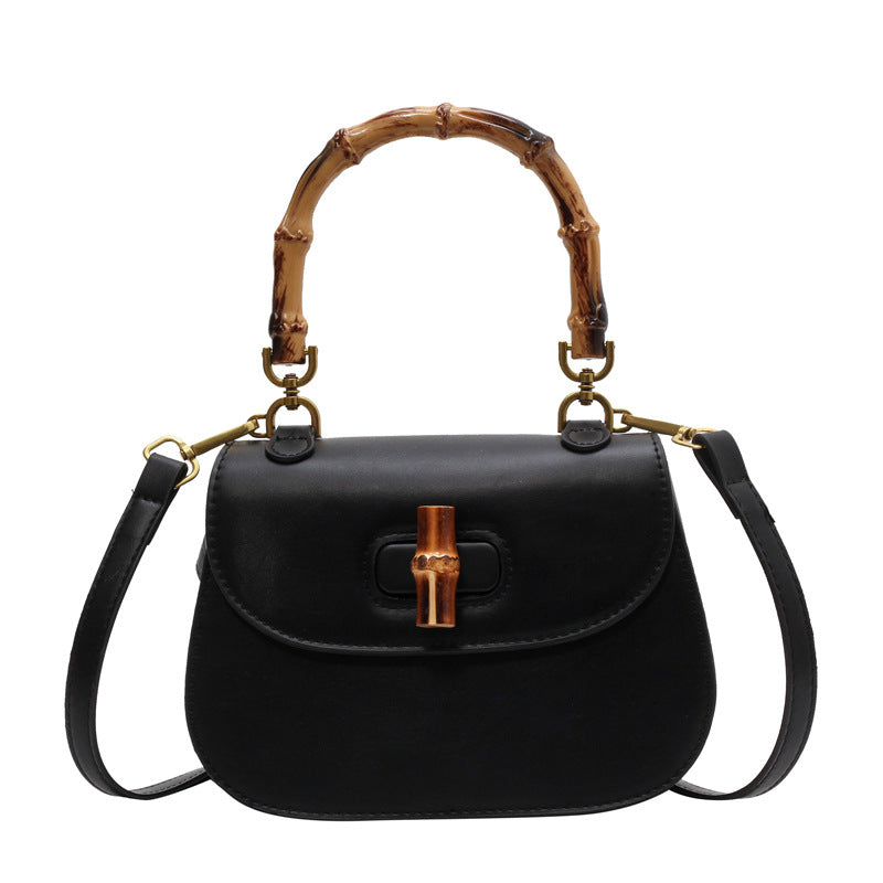 Luxe schoudertas voor dames Originele leren crossbody draagbare bamboe tas Grote capaciteit dames schoudertas