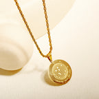 Round Pendant Stainless Steel Necklace For Women