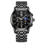 POEDAGAR 829 Mens Quartz Watch Leather / Stainless Steel Strap Life Waterproof 12 Hour Clock Analog Wristwatch Fashion Watches Waterproof Luminous Men's Watch