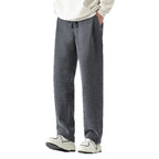 Men's Loose Wide-leg Pants Silver Silk Sweatpants