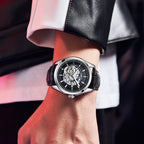 KUERST Automatic Mechanical Watch Double Press Arc Buckle Waterproof Double hollow Luminous Automatic Mechanical Watch