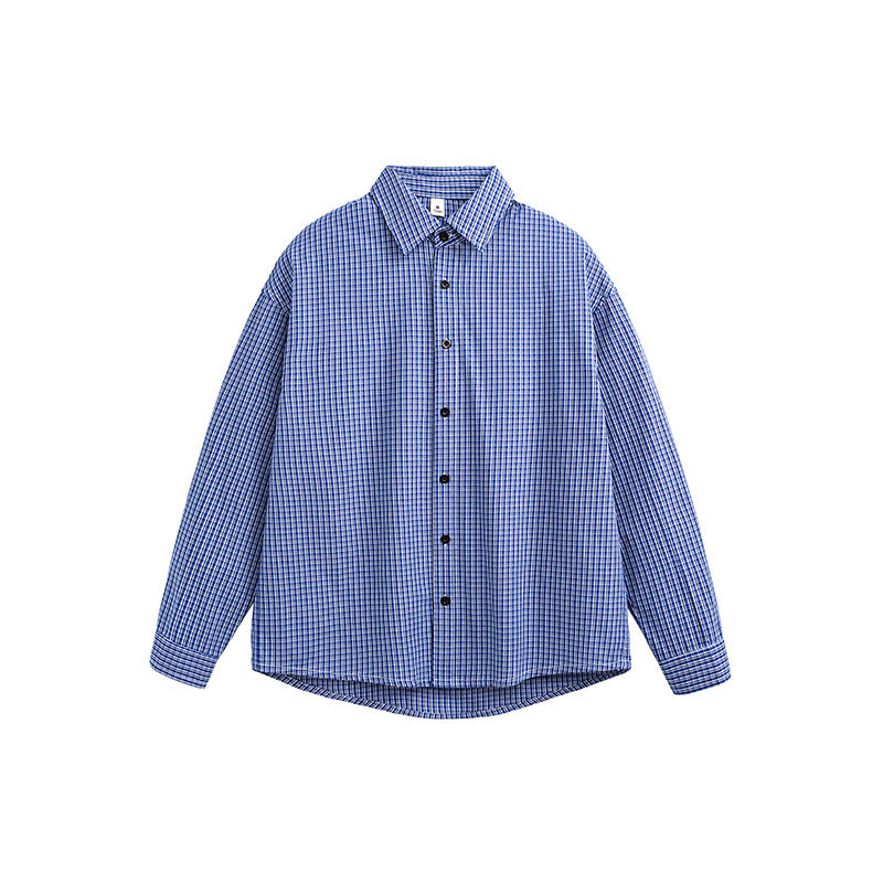 Men's Fashionable Casual Shirt Solid Color Cotton Fiber Long Sleeve Plaid Shirt Casual Button Down Plus Size Men's Shirts