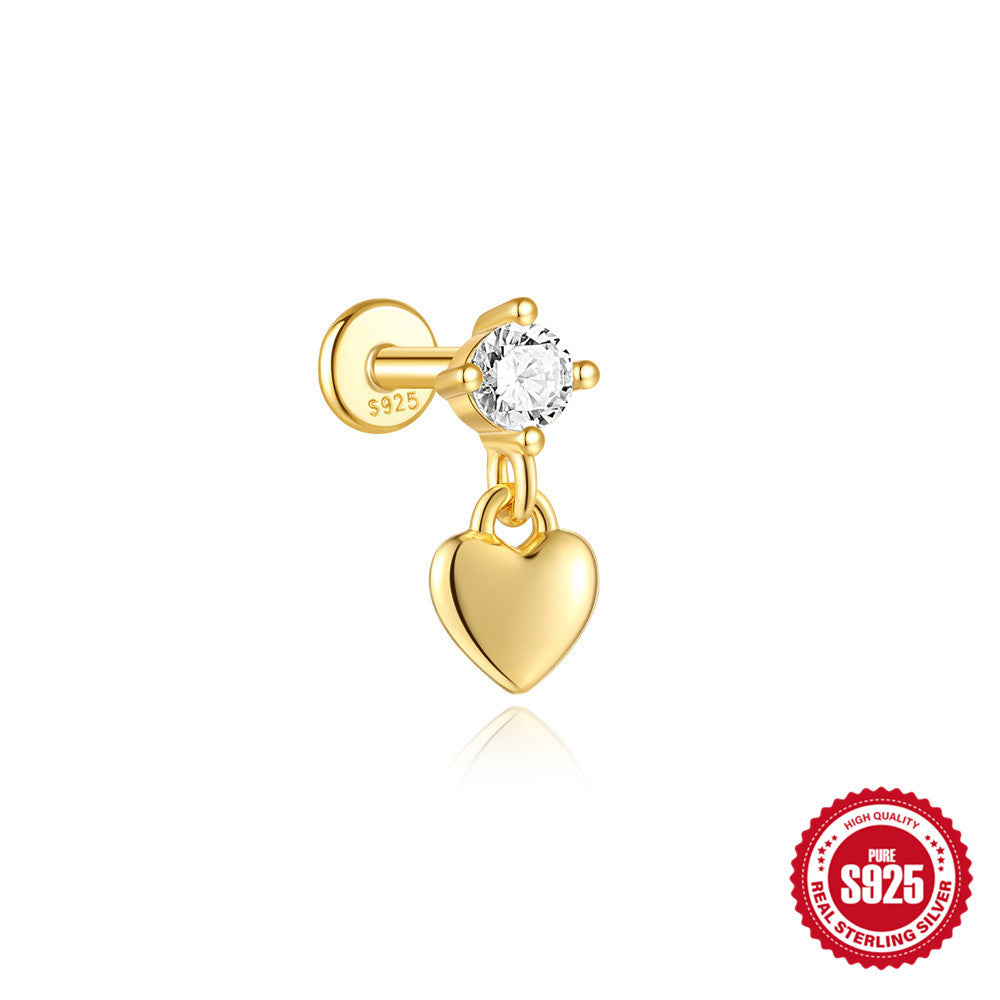 S925 Sterling Silver Shiny Diamond-encrusted Opal Zircon Women's Earrings