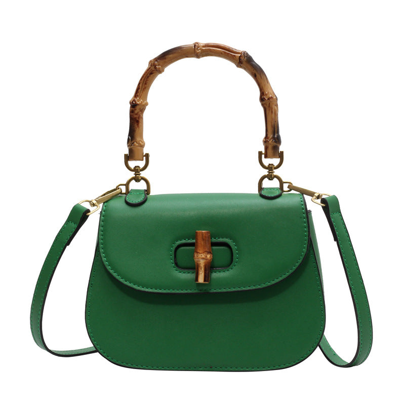 Luxe schoudertas voor dames Originele leren crossbody draagbare bamboe tas Grote capaciteit dames schoudertas