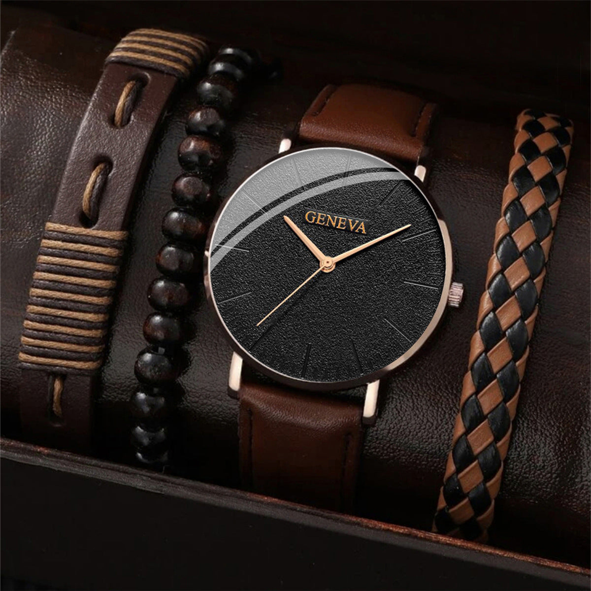 Men Watch Set Fashion Casual Business Quartz Watch Fashion Casual Bracelet Wrist watches full set box