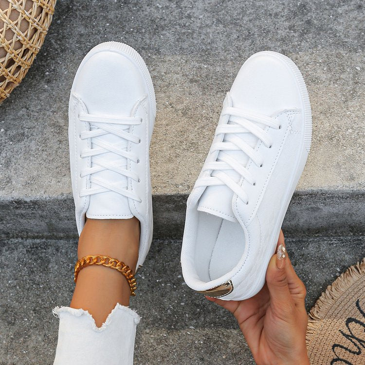 Women's Sneakers Plus Size Front Lace-up Casual Sports White Shoes - Acquisti Online