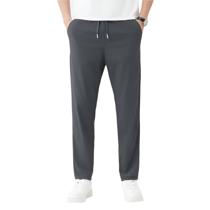 Summer Ice Silk Casual Pants Men's Thin Solid Color