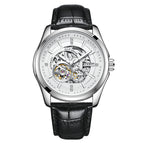 KUERST Automatic Mechanical Watch Double Press Arc Buckle Waterproof Double hollow Luminous Automatic Mechanical Watch