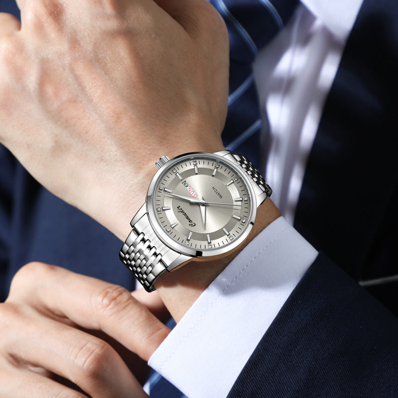 Orologio meccanico automatico da uomo impermeabile, design cavo, orologio alla moda, orologio con doppio calendario e luce notturna