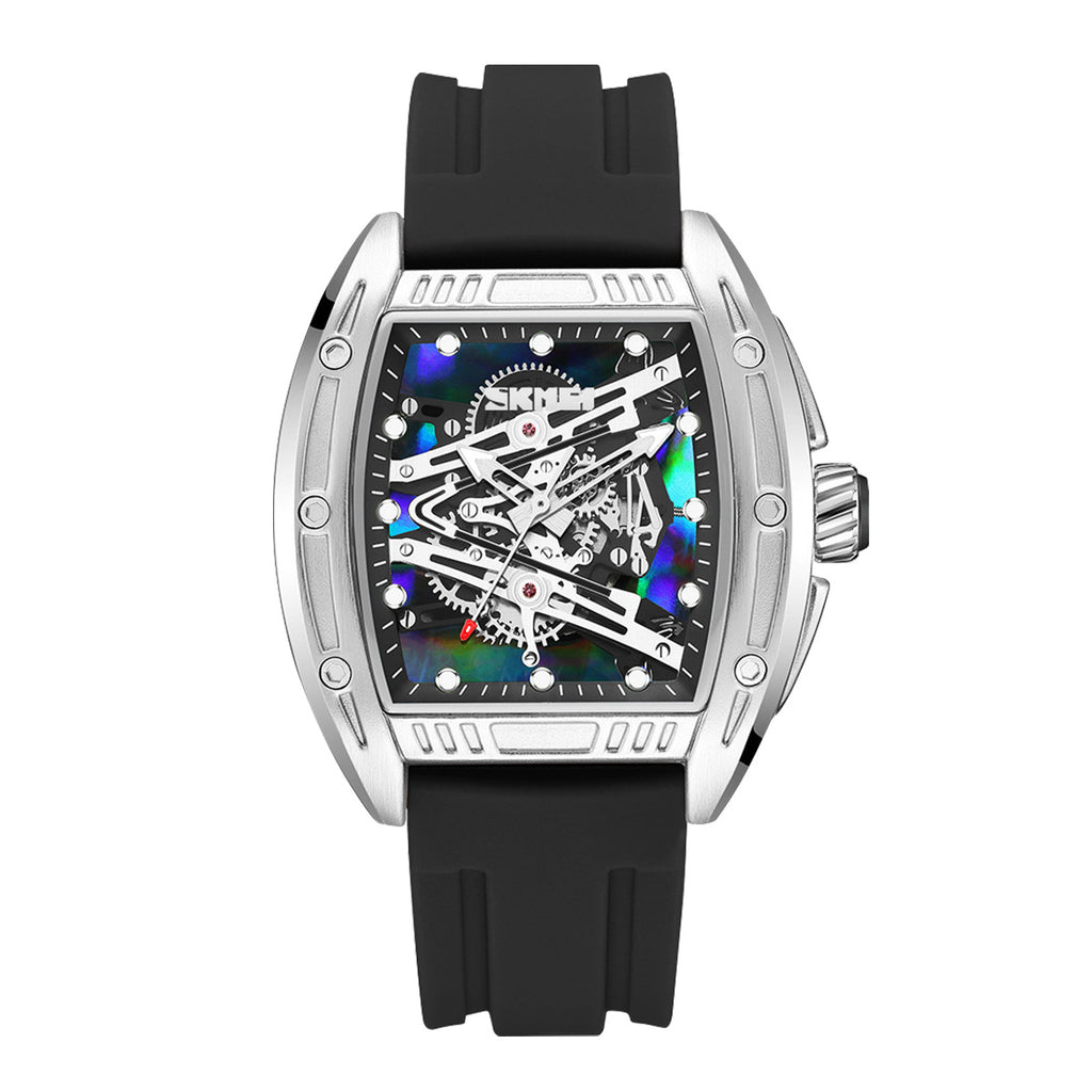 SKMEI Hollow Sheet Plate Trendy Barrel-shaped Waterproof Luminous Fashion Quartz Watch For Men